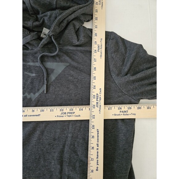 Gymshark Dark Grey Cropped Wrap Back Hoodie Logo Women Sz M Athleisure - Picture 9 of 9